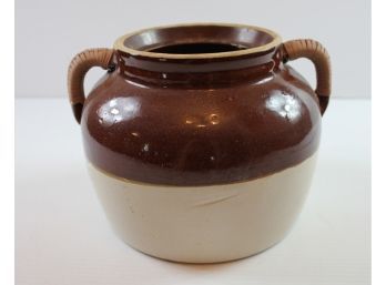 Two Tone Crock-4 Quart With Two Handles-small Chip