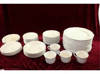 Vintage Federalist Ironstone Dinnerware-14 Dinner Plates, 4 Cups, 10 Small Bowls, 5 Large Bowls