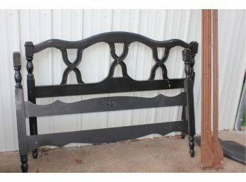Black Headboard And Footboard With Rails 54 In Wide