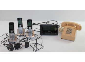 ITT Southwestern Bell Phone, Three VTech Cordless Phone With Chargers, RCA Clock Radio