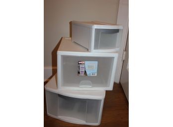 3 White Pull-out Drawer Totes