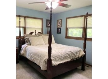Queen Size Poster Bed-headboard, Foot Board, Side Slats-80 In Tall-matches Previous Side Nightstand