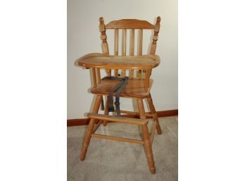 Wood High Chair In Nice Shape-some Wear On Tray
