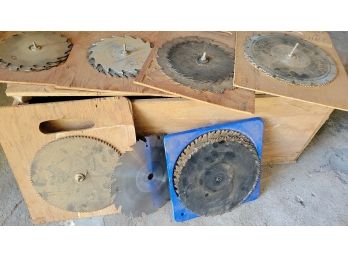 Lot 3 Of Saw Blades-many Mounted On Hanging Boards-5.5 In To 10 In
