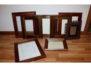 Lot 3 Of Frames-nice Heavy Wood, Many Appear To Be Handcrafted