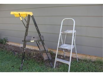 Two-step Ladders, Costco Step Ladder With Foldable Tray, Aluminum Two Step Ladder