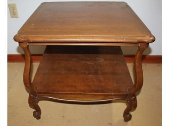 24 Inch Square Side Table 22.5 In Tall With Shelf Underneath