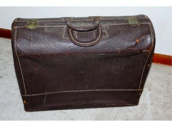 ' The Colonel' 1950s Leather Suitcase By Wheary 23.5 X 18.5 X 8.5