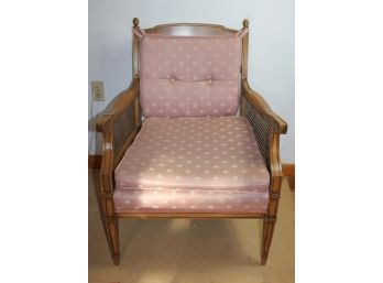 Nice Wood Wicker Chair With Cloth Seat And Back