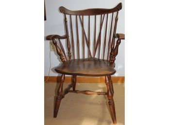 Wood Captain's Chair-buckwheat Solid Maple-back 35 In Tall