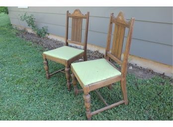 2 Wooden Dining Chairs