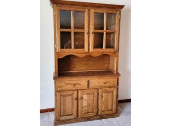 Very Nice Two-piece China Cabinet-homemade-one Drawer Has Missing Rail (included)