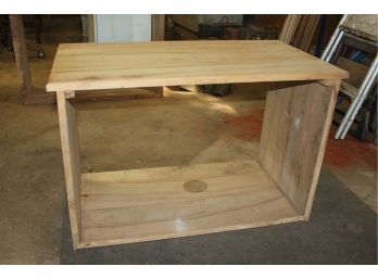 Handcrafted Oak Unfinished TV Stand
