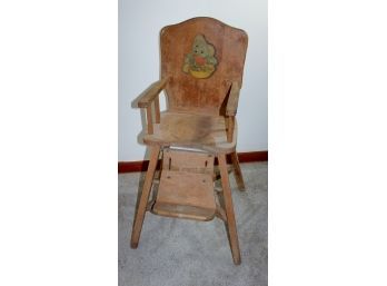 Wood High Chair With Adjustable Footrest-missing Tray