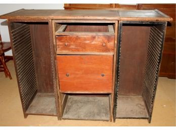 Apothecary Cabinet 23.5 With Leaves Down 56.5 With Leaves Extended X19 Dx43.5 T