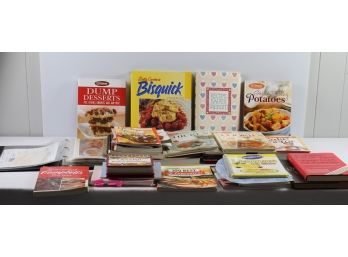 Large Assortment Of Cookbooks, Beginning Typing Book, Home Cure For Arthritis Book