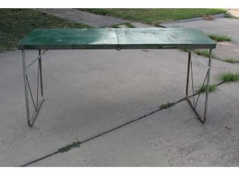Green Folding Metal Table