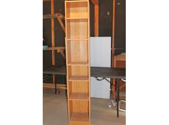 Wooden Display Cabinet, Partial Adjustable Shelves 6 Ft High X 1 Ft Deep X 13 In