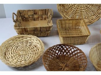 8 Assorted Wicker Style Baskets