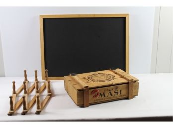 Wooden Crate, Chalkboard, Expandable Wall Hanger