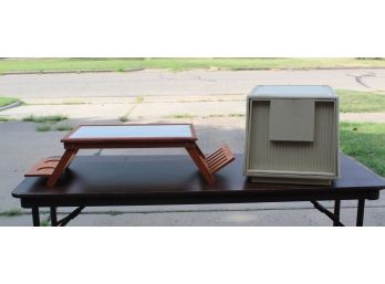 Lap Tray And Heavy Plastic File Cabinet
