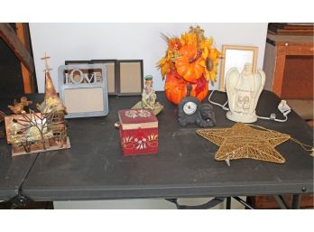 Copper Music Church, Lighted Angel, Pumpkin Floral, Picture Frames