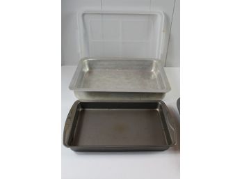 Cake Pan With Lid, Brownie Pan, Two 6 Cup Muffin Tins