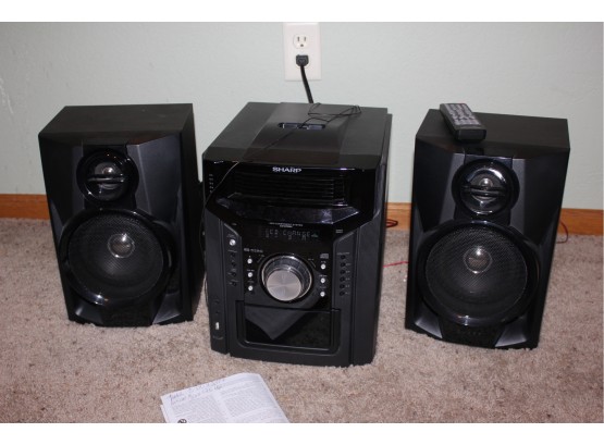 Sharp CD-dh9 50p Mini Component System, Two Speakers, Remote. CD Trays DO NOT Open, See Below