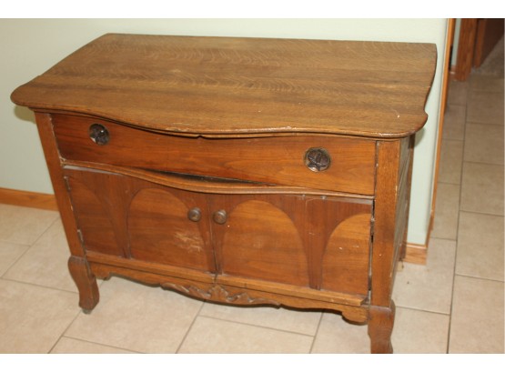 Small Antique Buffet On Rollers 36 X 20 X 27 Tall