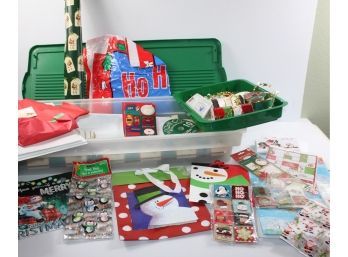 Tote 34 X 16 With Christmas Wrap, Tags Etc