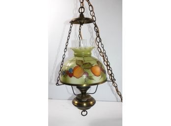 Hanging Glass Lamp With Chain-electrical Appears To Need Attention