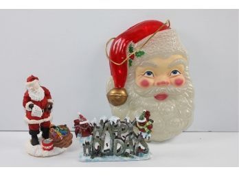 Christmas Decor-including A Hanging Light Up Plastic Santa