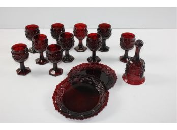 Avon Cape Cod Collection-10 Small Goblets, 2-7 In Plates, Bell