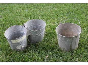 Metal Pails-one Single And One Double