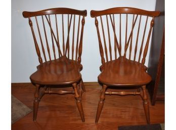 2 Ethan Allen Heirloom Fiddleback Chairs 36 In Tall