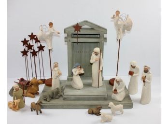 Willow Tree Nativity Set-includes Holy Family, Stable, Two Angels, Three Wisemen, Star Backdrop