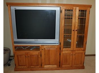 Nice Solid Hand-crafted Entertainment Center 61.5 X 22 X 55.5 Tall-see Description