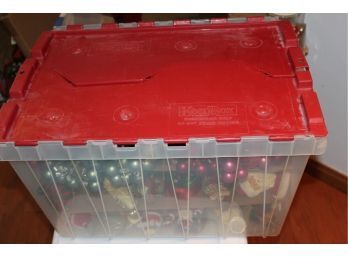 Storage Box With Three Layers-lots Of Santa Ornaments And Multiple Decorative Small Balls