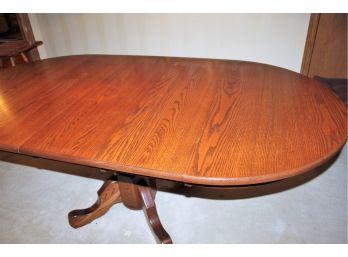 Nice 42 Inch Round Mennonite Made Table 3-12in Leaves, 42 X 78 Fully Extended-8 Inch Pedestal