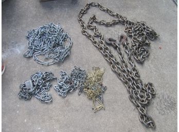 Chain Lot - Heavy Tow Chain 15 Foot, And Misc. Chain