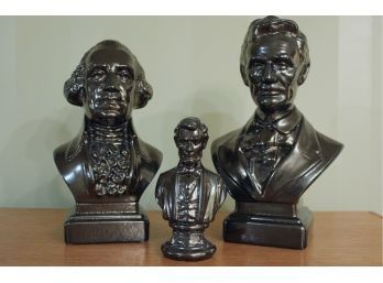 3 Ceramic Presidents-2 Lincoln And One Washington