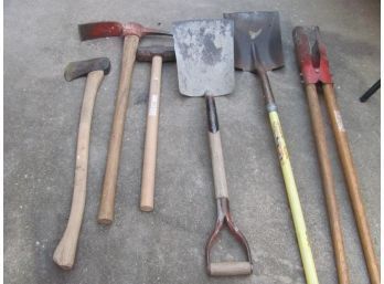Shovels, Pick, Axe, Post Hole Digger, Hatchet