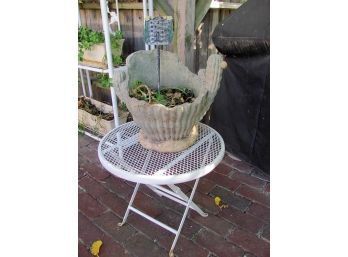 Metal Table And Cement Planter