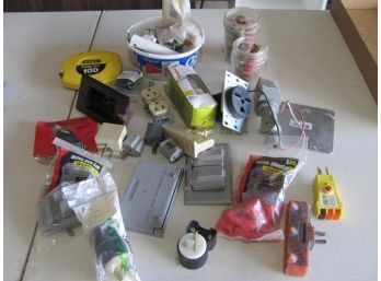 Miscellaneous Electrical, Outlets, Wire Caps, Plugs, Fuses, 100 Foot Tape, Etc
