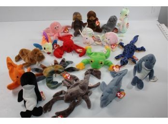 Lot 5 Of Beanie Babies-water And Sea