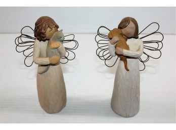 2 Willow Tree Figures-with Affection And Angel Of Friendship