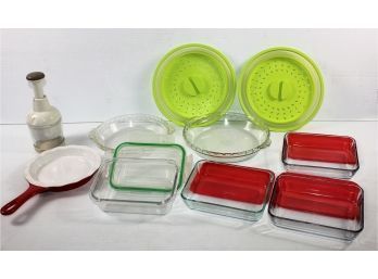 Pyrex Deep Pie Plates With Handles, Pyrex Dishes With Lids, Pampered Chef Chopper-pie Lids