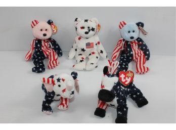 Lot 1 Of Beanie Babies-patriotic