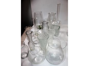 Vases Lot 2-all Clear Glass
