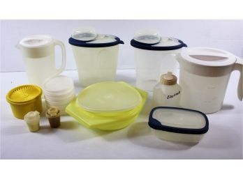 Tupperware And Rubbermaid Containers, Storage Containers, Two Pitchers
